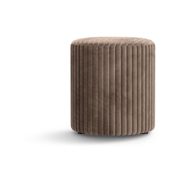 Poggiapiedi marrone con rivestimento in velluto a coste Dia – Micadoni -image-1