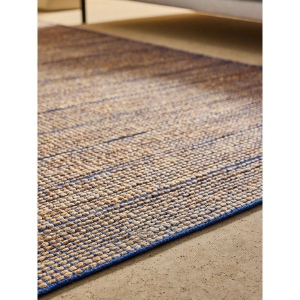 Tappeto blu in misto iuta tessuto a mano 120x170 cm Hurley – MADE-image-2