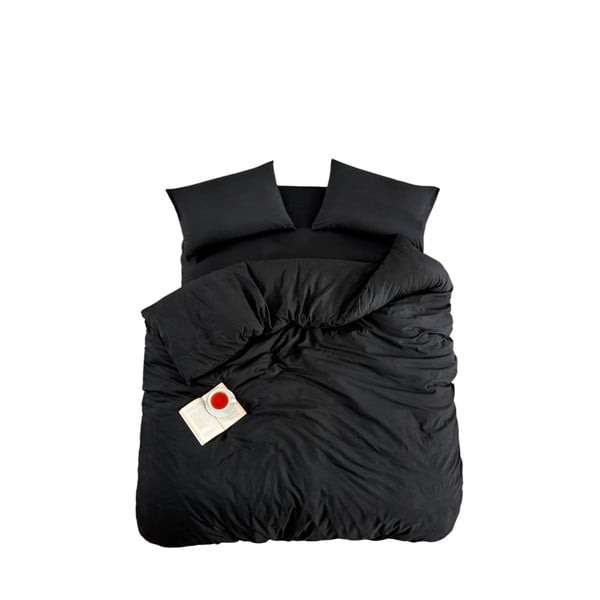 Set copripiumino e federa nero per letto matrimoniale o esteso con lenzuolo incluso/4 pezzi 200x220 cm Classic – Mila Home