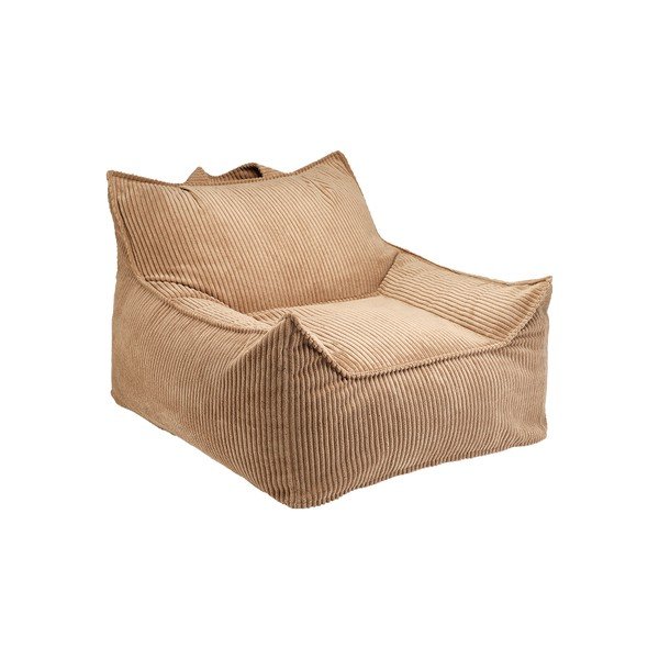 Pouf a sacco per bambini marrone cognac con rivestimento in velluto a coste Club – Wigiwama