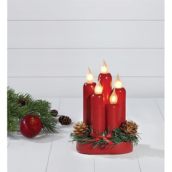 Decorazione luminosa rossa con motivo natalizio Hanna - Markslöjd-image-1