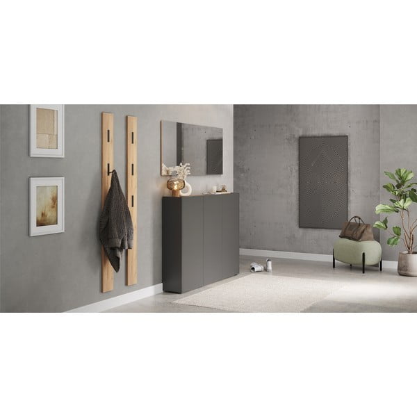 Armadietto color antracite con effetto rovere 138x105x25 cm Libbiano – Germania-image-1