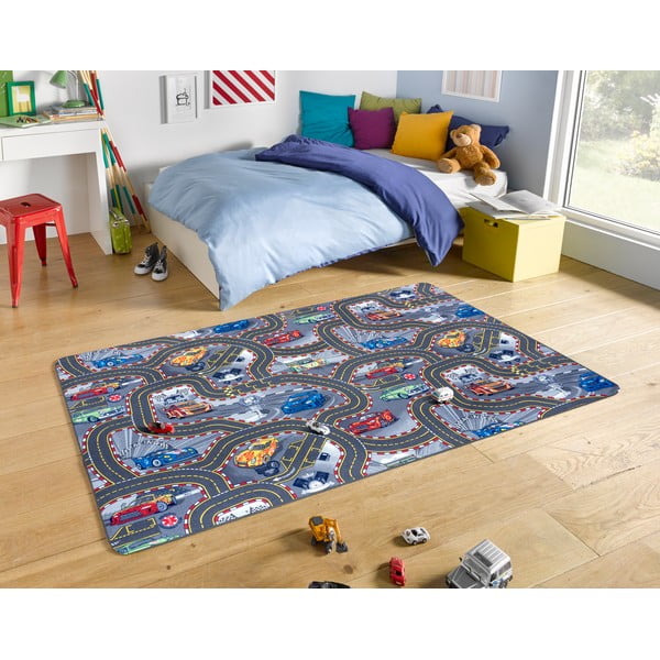 Tappeto da gioco per bambini blu 160x240 cm Race Track – Hanse Home-image-1