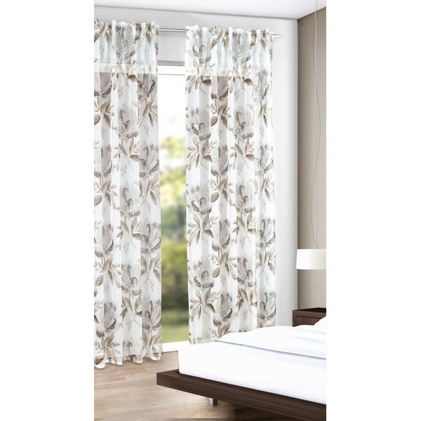 Tenda bianca/marrone 135x245 cm – Sehlbach-image-1