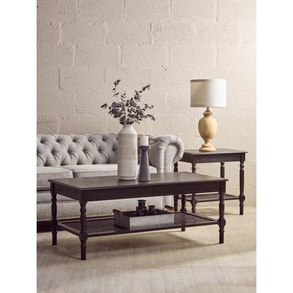 Tavolino da salotto nero 60x120 cm Heritage – Premier Housewares-image-1