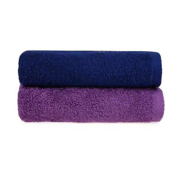 Set di 2 asciugamani blu-viola, 90 x 50 cm - Unknown
