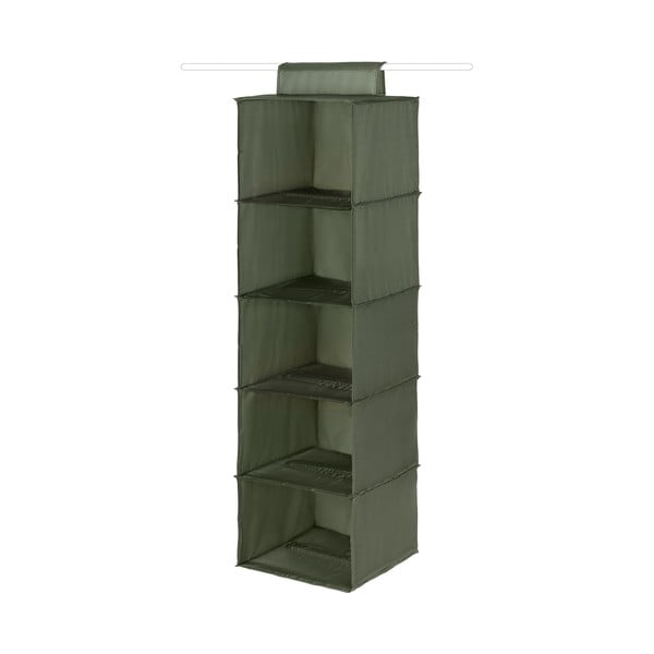 Organizzatore per guardaroba verde scuro con 5 scomparti Basic - Compactor