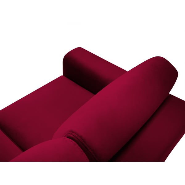 Divano angolare rosso allungabile e con contenitore con rivestimento in velluto Kyoto – Cosmopolitan Design-image-4