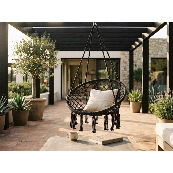 Sedia sospesa nera Hylla - Bonami Essentials-image-1