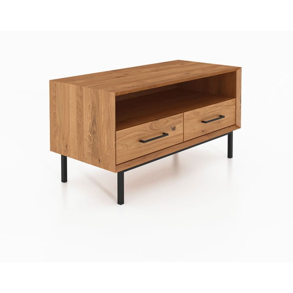 Tavolo TV in legno di quercia di colore naturale 90x50 cm Abies - The Beds-image-2