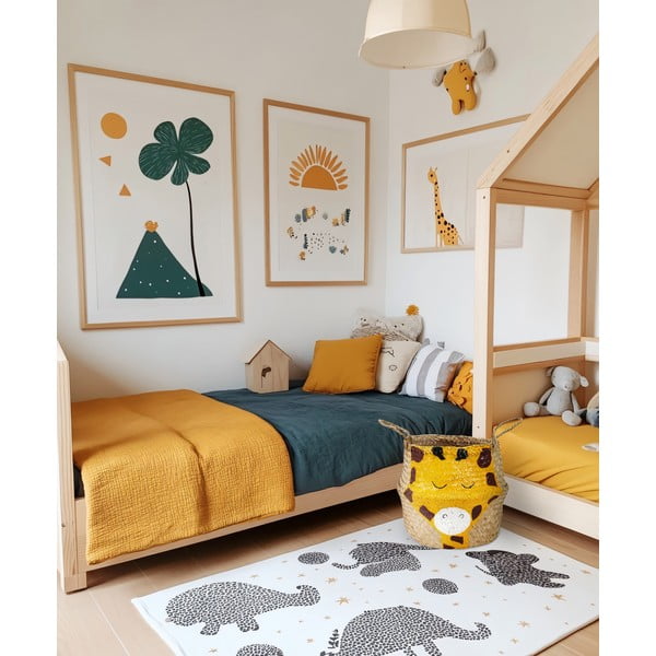 Cesto portagiochi da bambini in seagrass di colore giallo-naturale ø 30x28 cm Giraffe - Compactor-image-2