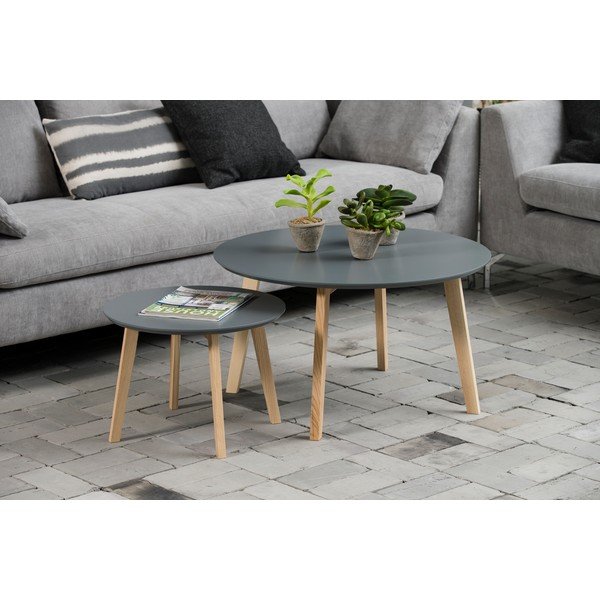 Šedý konferenční stolek Actona Molina, ⌀ 50 cm-image-3