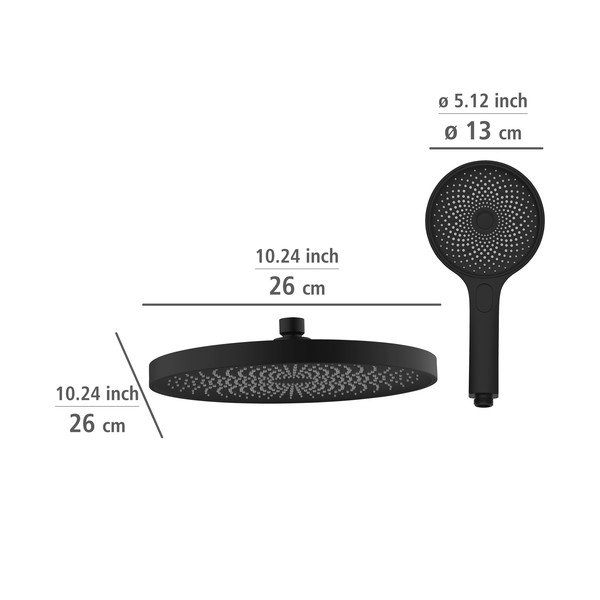 Set doccia nero in acciaio inox 120 cm Soft Water - Wenko-image-3