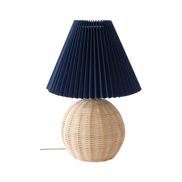 Lampada da tavolo blu/di colore naturale in rattan (altezza totale 36 cm) Sisal – Jotex