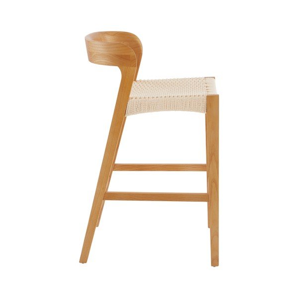 Sgabello da bar di colore naturale in olmo massiccio (altezza della seduta 65 cm) Vikdalen – Jotex-image-3
