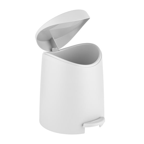 Cestino per la spazzatura bianco opaco in plastica con pedale 3 l Portes – Allstar-image-1