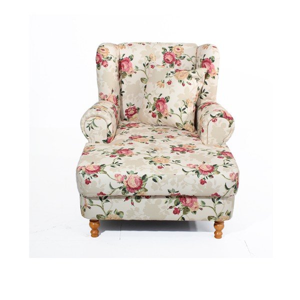 Poltrona Mareille a fiori beige - Max Winzer-image-1
