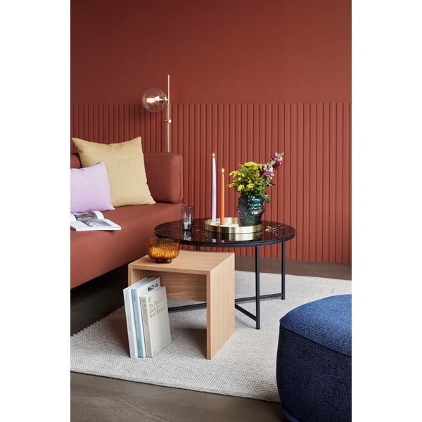 Divano arancione con struttura in metallo Block - Hübsch-image-3