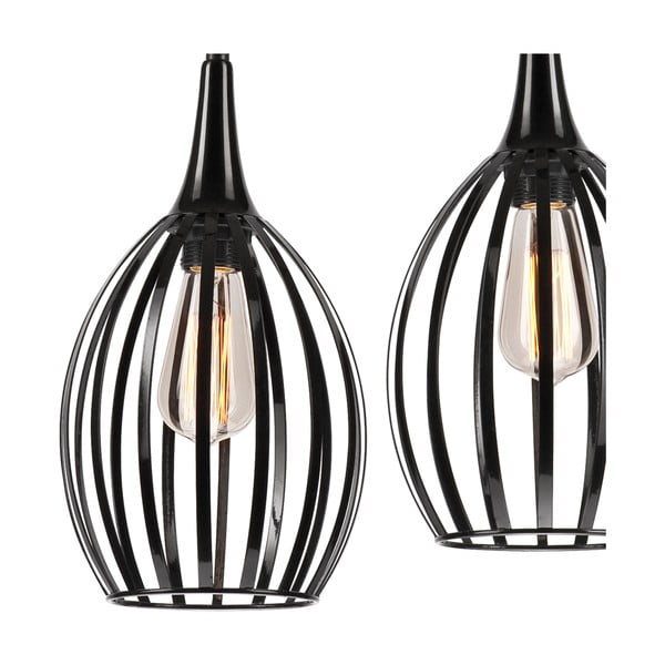 Apparecchio a sospensione nero ø 17,5 cm Vincent - LAMKUR-image-4