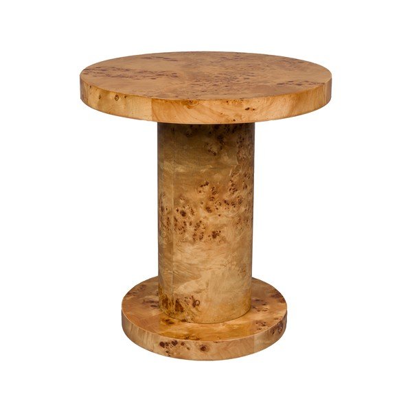 Tavolino rotondo con effetto noce ø 46 cm Quinn – Dutchbone