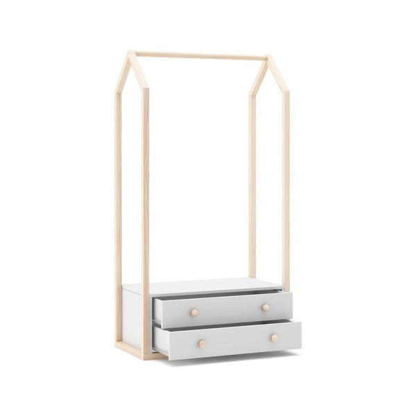 Armadio a giorno bianco per bambini 80x170 cm Esteban - Marckeric-image-3