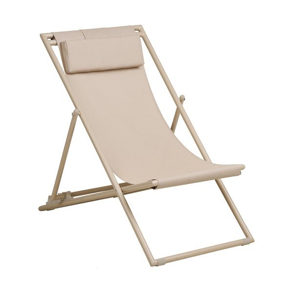 Sdraio da giardino beige in metallo regolabile/pieghevole Curtis – House Nordic