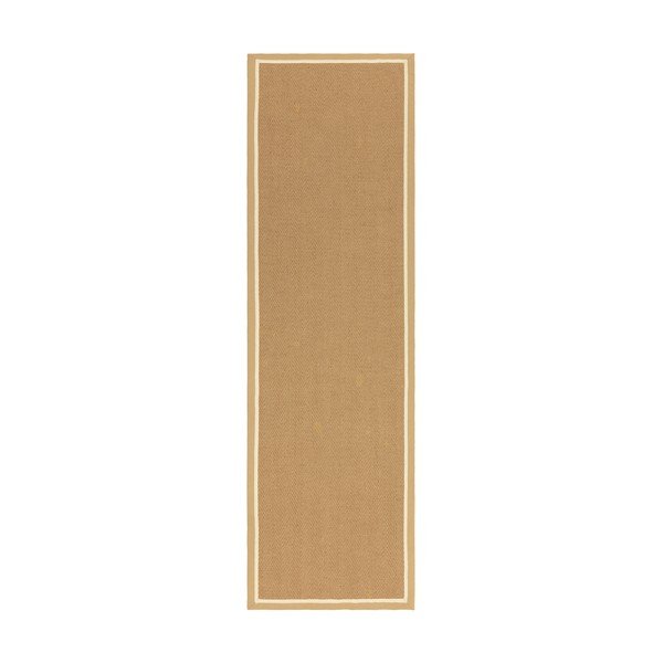 Passatoia in juta bifacciale e tessuta a mano di colore naturale 68x240 cm Bordo Herringbone Linen - Asiatic Carpets