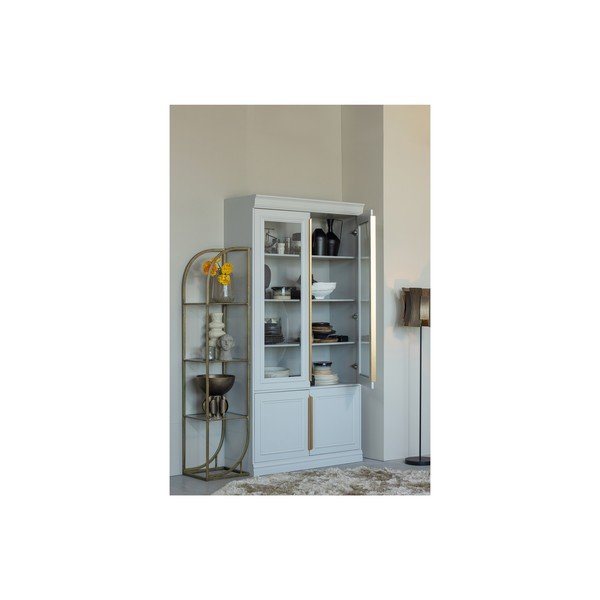 Vetrina grigio chiaro in pino massiccio 110x215x44 cm Organize – WOOOD-image-1