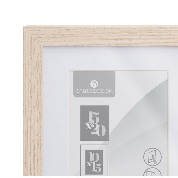 Cornice di colore naturale verticale con sostegno/da appendere 17,5x22,5 cm Sencillo – Casa Selección-image-2