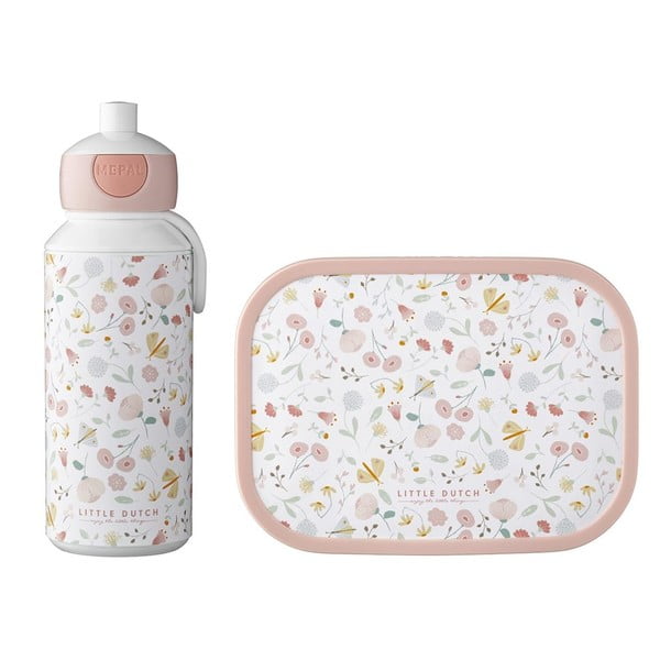 Scatola per la merenda del bambino con biberon Flowers & butterflies - Mepal