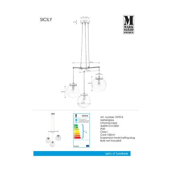 Apparecchio a sospensione Sicilia, , ø 66 cm - Markslöjd-image-2