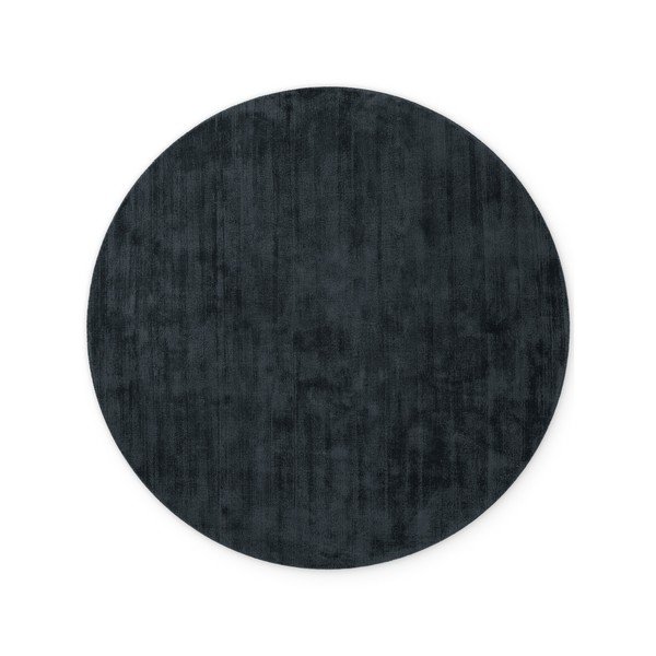 Tappeto rotondo nero in viscosa tessuto a mano ø 120 cm Noemi – Vikosa