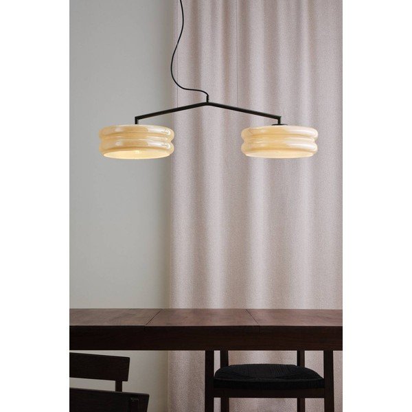 Lampadario marrone/color crema in vetro opale Apelqvist – Jotex-image-1