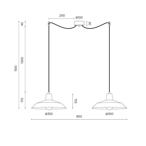 Lampada a sospensione bianca con paralume in metallo ø 35 cm Cinco - Sotto Luce-image-4
