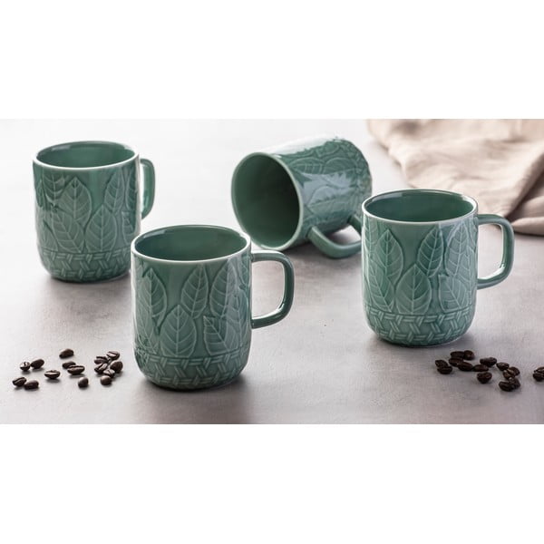 Set di 4 tazze in porcellana turchese da 400 ml Heath Jade - Ladelle-image-1