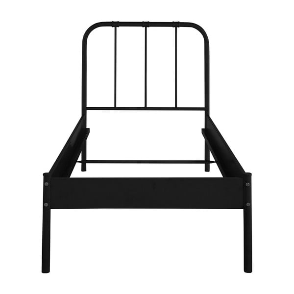 Letto singolo nero in metallo rete non inclusa 90x200 cm Aaron – Støraa-image-2
