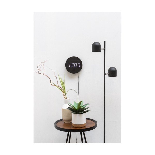 Orologio da parete a LED nero Round - Karlsson-image-1