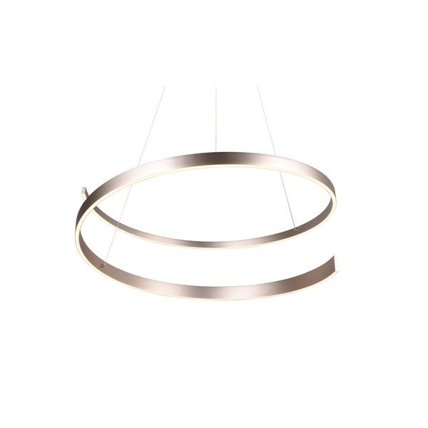 Apparecchio a sospensione LED grigio con comando vocale/app mobile con paralume in metallo ø 75 cm Cinardi - CINQUE-image-4