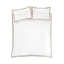 Set copripiumino e federa bianco e beige in cotone per letto matrimoniale e per letto esteso 230x220 cm Oxford Lace – Bianca