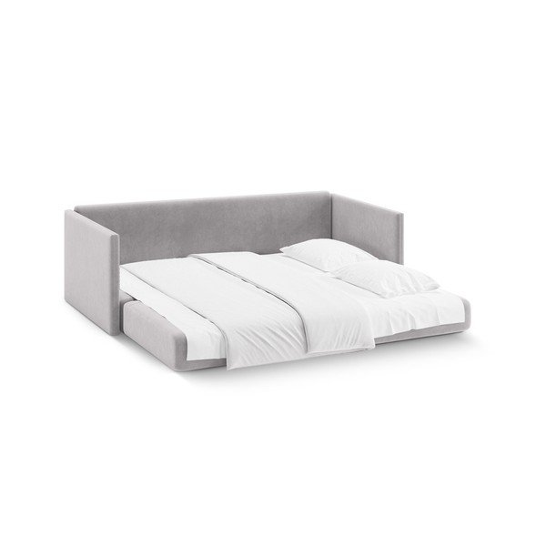 Divano grigio chiaro allungabile con rivestimento in velluto 209 cm Shannon – Cosmopolitan Design-image-3