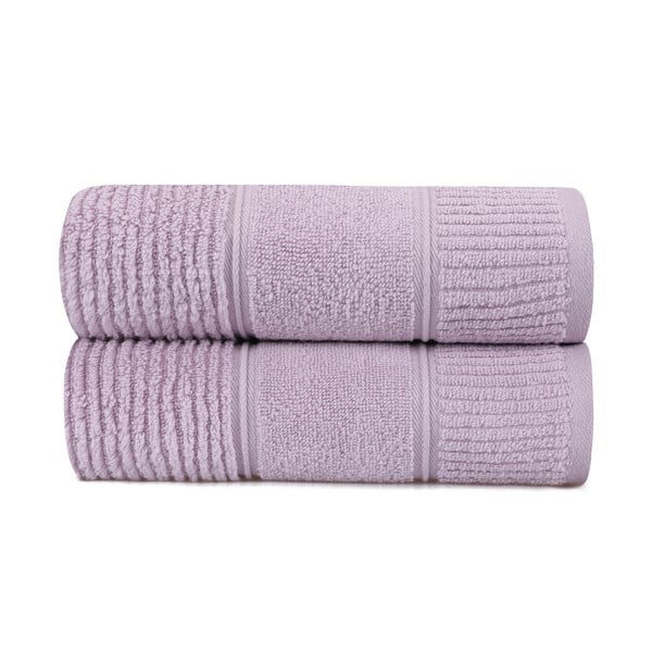 Set di 2 asciugamani in cotone viola, 50 x 90 cm Daniela - Foutastic