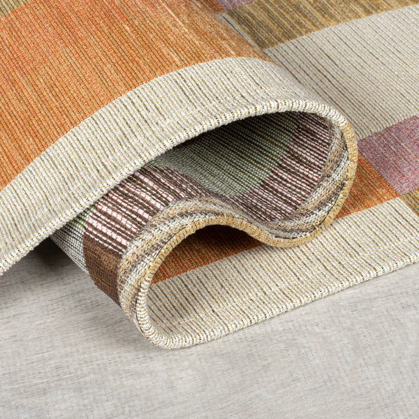Tappeto in colore arancio-naturale 155x230 cm Riley Block Geo - Flair Rugs-image-2