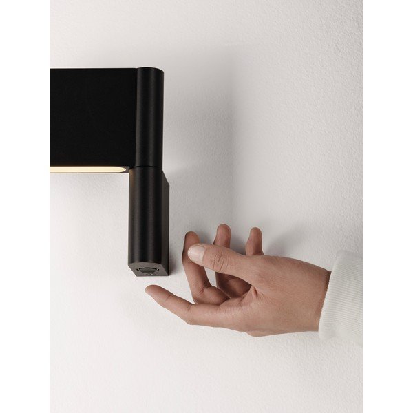 Lampada da parete LED nera opaca in alluminio con struttura flessibile Flusso – Nova Luce-image-3