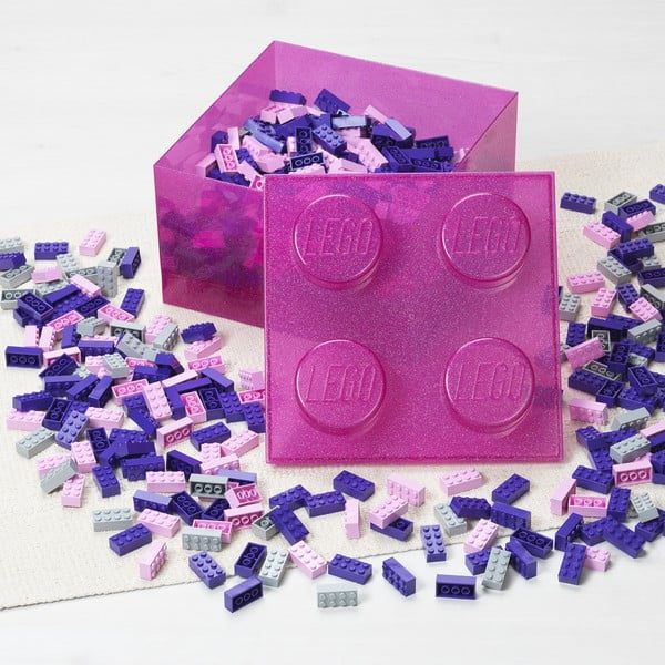 Scatola per bambini rosa in plastica 25x25x18 cm – LEGO®-image-3