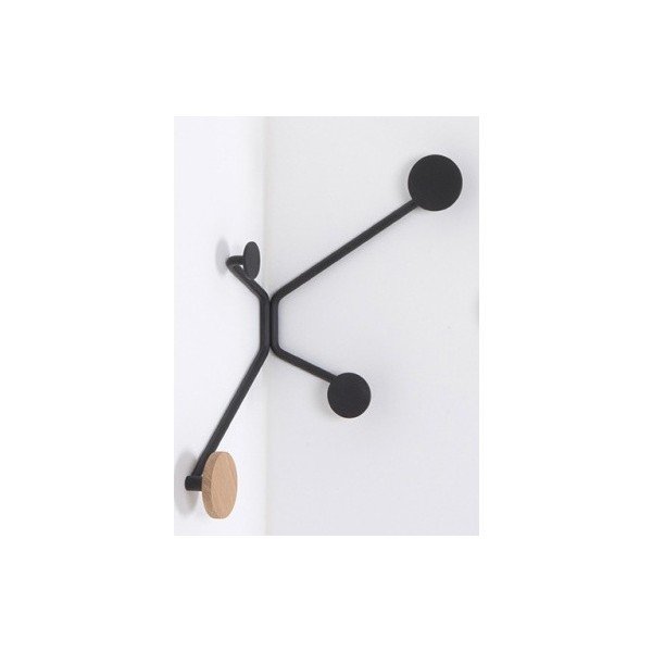 Appendiabiti da parete angolare nero Hook - Gazzda-image-3