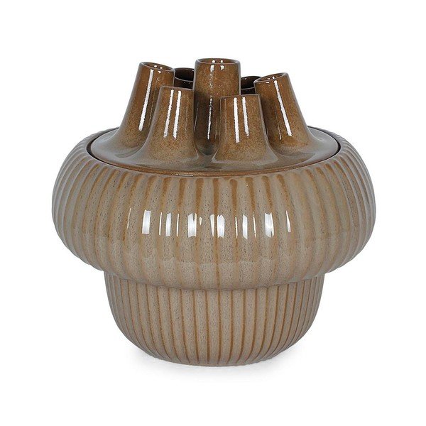 Vaso grigio tortora in gres (altezza totale 25,5 cm) Olyssia – Bizzotto