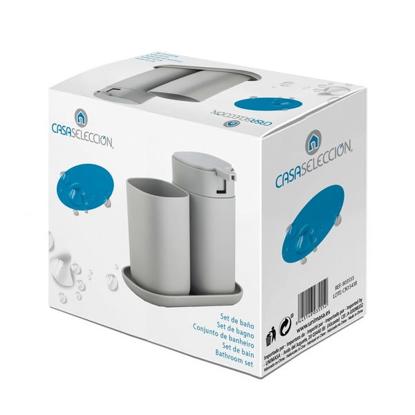 Set di accessori da bagno grigi - Casa Selección-image-3