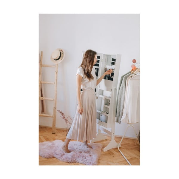 Portagioie da terra bianco con specchio e retroilluminazione a LED Bien - Bonami Essentials-image-2