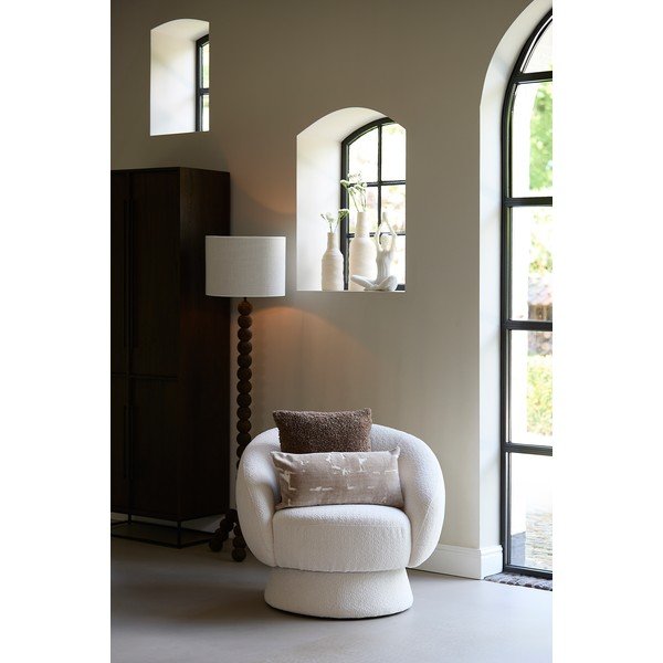 Poltrona color crema in tessuto bouclé Avoria - Light & Living-image-2