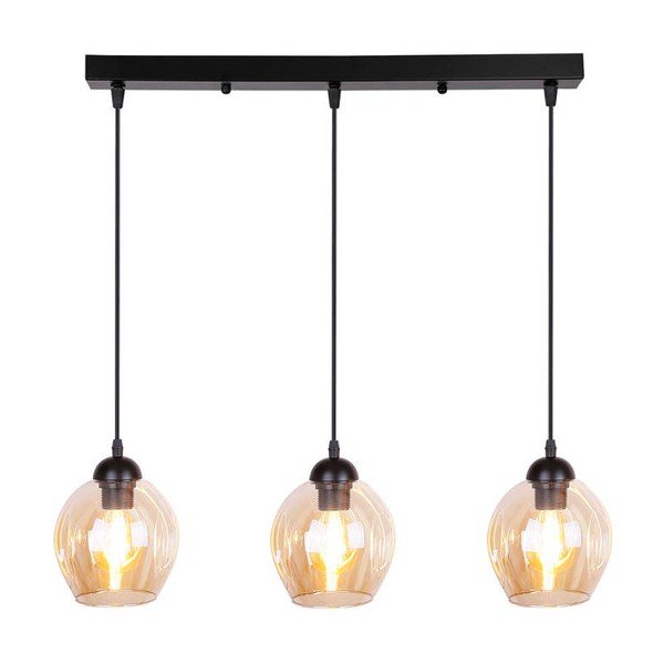 Lampada a sospensione nera con paralume in vetro 14x70 cm Aspa - Candellux Lighting-image-2